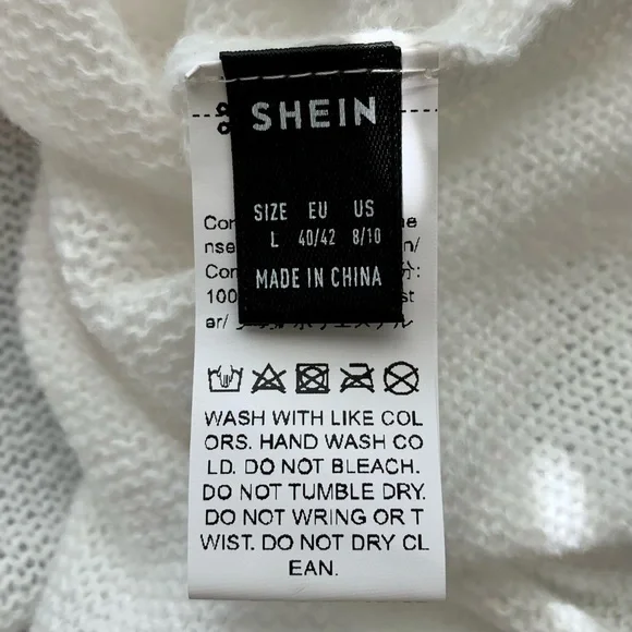 NWOT SHEIN Heart Pattern Pullover Knit Sweater - Picture 8 of 10